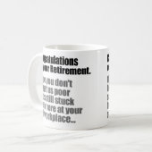 退職おめでとうおもしろい コーヒーマグカップ (正面左)