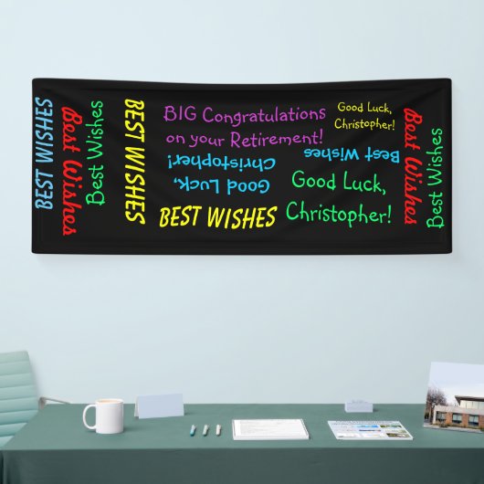 退職おめでとうおもしろい 横断幕 (トレードショー)