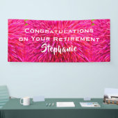 退職おめでとうございますホットピンクフローラ閉店 横断幕 (トレードショー)