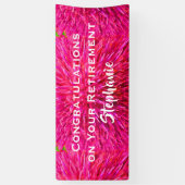 退職おめでとうございますホットピンクフローラ閉店 横断幕 (縦)