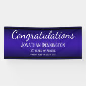 退職おめでとうございます勤続年数の青 横断幕 (横)