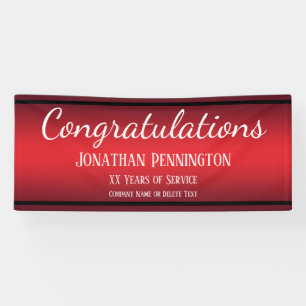 退職おめでとうございます勤続年数赤 横断幕