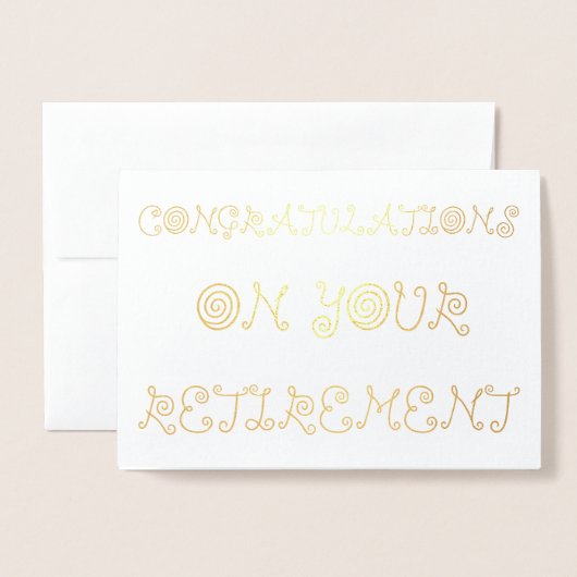 退職おめでとうございます 箔カード (封筒付き正面)