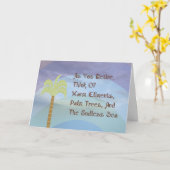 退職おめでとうカード 一般的な虹とパームツリー, カード (黄色い花)