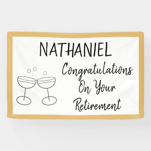 退職おめでとうパーソナライズされた 横断幕 (横)