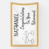 退職おめでとうパーソナライズされた 横断幕 (縦)