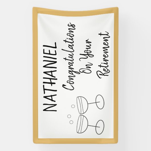 退職おめでとうパーソナライズされた 横断幕 (縦)