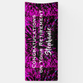 退職おめでとうピンクと黒のフローラ 横断幕 (縦)