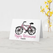 退職おめでとうピンク自転車カード カード (黄色い花)