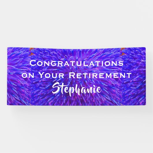 退職おめでとう紫のフローラ閉店 横断幕 (横)