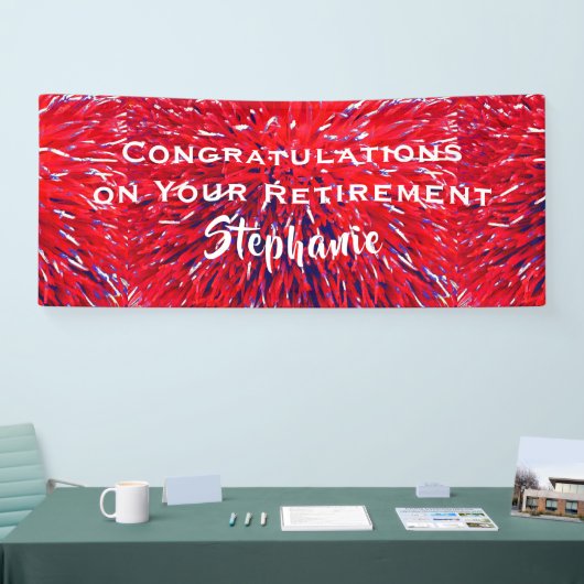退職おめでとう赤白青フローラ 横断幕 (トレードショー)