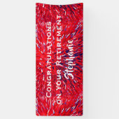 退職おめでとう赤白青フローラ 横断幕 (縦)