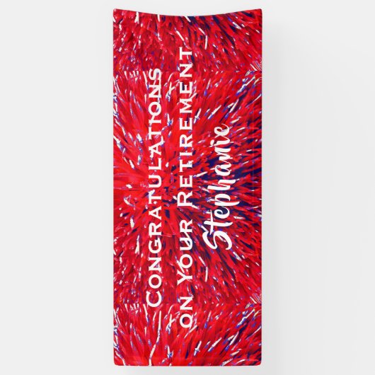 退職おめでとう赤白青フローラ 横断幕 (縦)