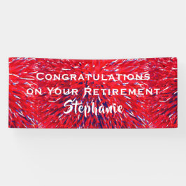 退職おめでとう赤白青フローラ 横断幕