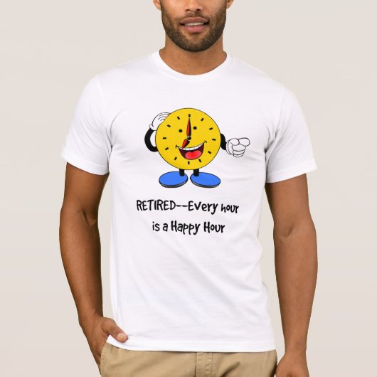 退職おめでとう - どの時間もハッピーな時間 Tシャツ (正面)