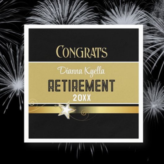 退職おめでとう!クラシカスタマイズー スタンダードカクテルナプキン