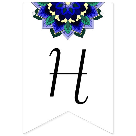 退職おめでとう。ダークブルーのマンダラ バンティングフラッグ (第1の旗)