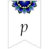 退職おめでとう。ダークブルーのマンダラ バンティングフラッグ (第3の旗)