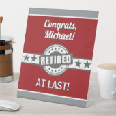 退職おめでとう!パーソナライズされたパーティー 台座サイン (インサイチュ)