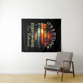 退職おめでとう 世界中どこでも5時だよ タペストリー (インサイチュ(横))