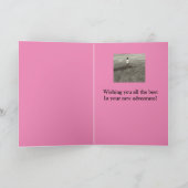 退職おめでとう!前向きな少女のポジティブな願い カード (内部)