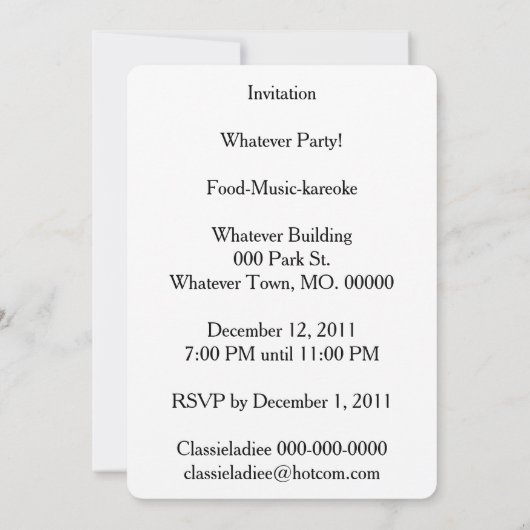 退職おめでとう 招待状 (裏面)