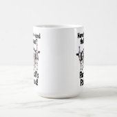 退職おめでとう!牛テーマの面白いデザイン コーヒーマグカップ (中央)