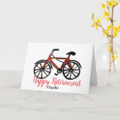 退職おめでとう 赤い自転車 カード (黄色い花)