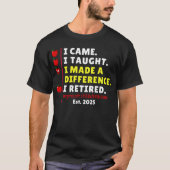 退職おめでとう 2025年度 退職者 教員 Tシャツ (正面)