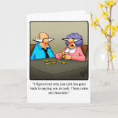 退職おもしろいおめでとうあいさつカード カード (黄色い花)