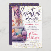 退職おもしろいくつろぎパーティー 招待状 (正面/裏面)