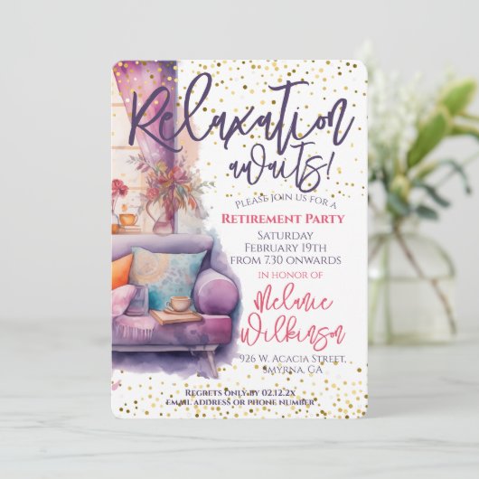 退職おもしろいくつろぎパーティー 招待状 (スタンド正面)