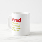 退職おもしろいことわざ コーヒーマグカップ (正面左)