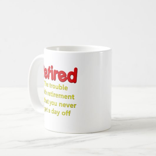 退職おもしろいことわざ コーヒーマグカップ (正面左)