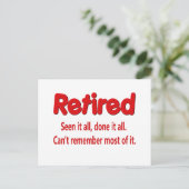 退職おもしろいことわざ ポストカード (スタンド正面)