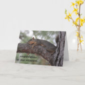 退職おもしろいカード、休みリス カード (黄色い花)