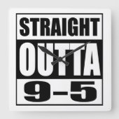 退職おもしろいギフトストレートOutta 9-5 スクエア壁時計 (正面)