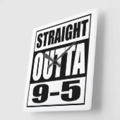 退職おもしろいギフトストレートOutta 9-5 スクエア壁時計 (傾斜)