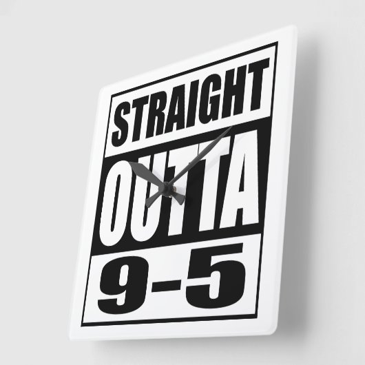 退職おもしろいギフトストレートOutta 9-5 スクエア壁時計 (傾斜)