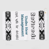 退職おもしろいジョークもはや仕事のお祝い ゴルフタオル (横)