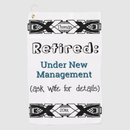 退職おもしろいジョークもはや仕事のお祝い ゴルフタオル