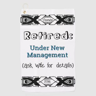 退職おもしろいジョークもはや仕事のお祝い ゴルフタオル