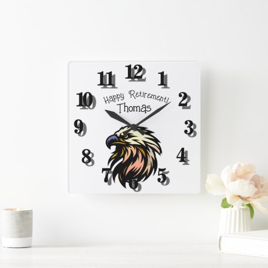 退職おもしろいジョークもはや仕事のお祝い スクエア壁時計 (ホーム)