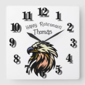 退職おもしろいジョークもはや仕事のお祝い スクエア壁時計 (正面)