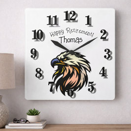 退職おもしろいジョークもはや仕事のお祝い スクエア壁時計