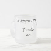 退職おもしろいジョークもはや仕事のお祝い フロストグラスマグカップ (正面左)