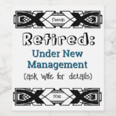 退職おもしろいジョークもはや仕事のお祝い ワインラベル (シングルラベル)