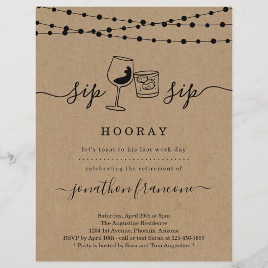 退職おもしろいパーティの招待状 チラシ (正面)