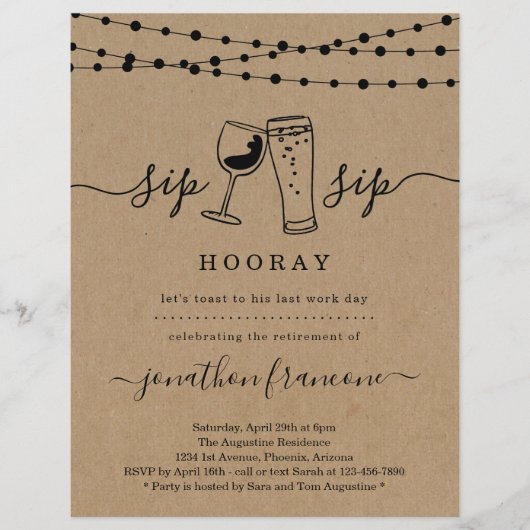 退職おもしろいパーティの招待状 チラシ (正面)