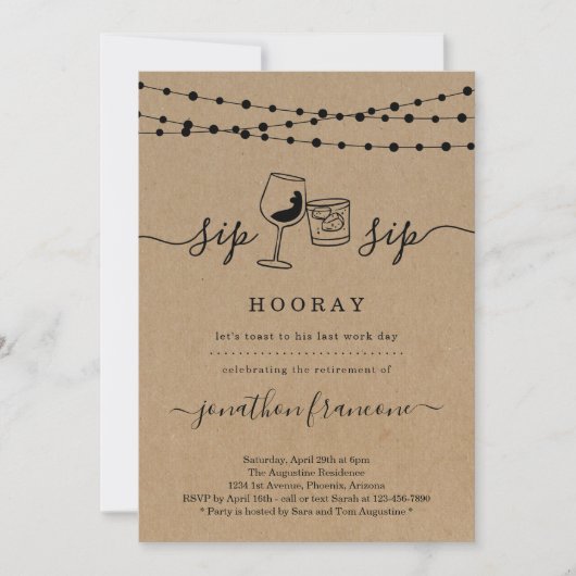 退職おもしろいパーティの招待状 招待状 (正面)